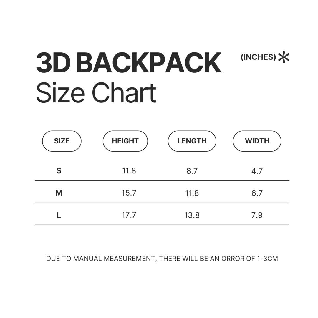 3D Backpack Size Chart - Stray Kids AU Store