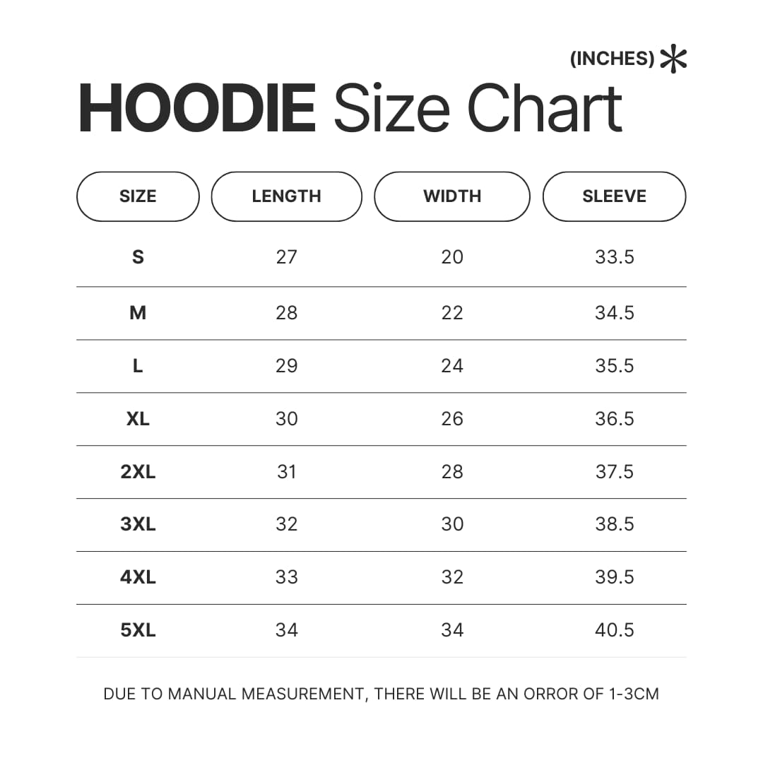 Hoodie Size Chart - Stray Kids AU Store