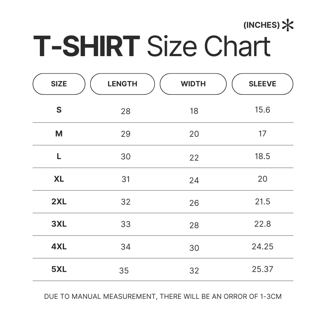 T shirt Size Chart - Stray Kids AU Store