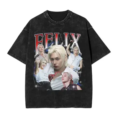 Stray Kids Felix Mineral Wash T - Shirt | Stray Kids AU Store